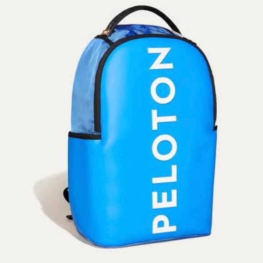 NWOT Limited Edition Sprayground Peloton Blue & Black Gym Everyday Backpack Bag